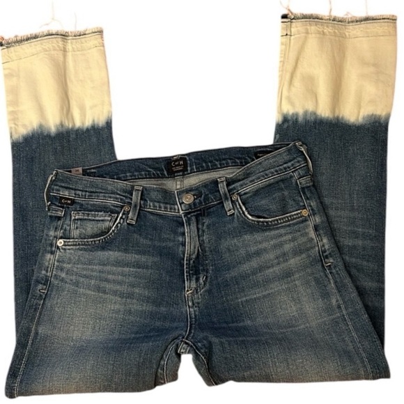 CITIZENS OF HUMANITY Agnes Crop Mid
Rise Slim Straight dark wash Jeans, size 26 - Picture 5 of 12